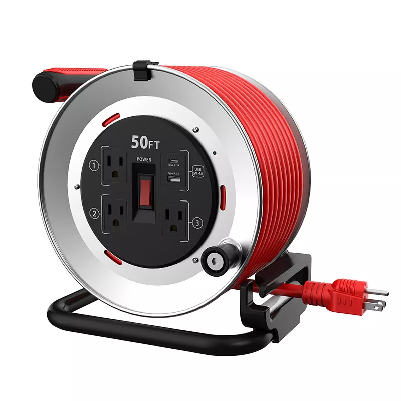 3 Outlet Kekili Kord Logam Usb4a 50 kaki